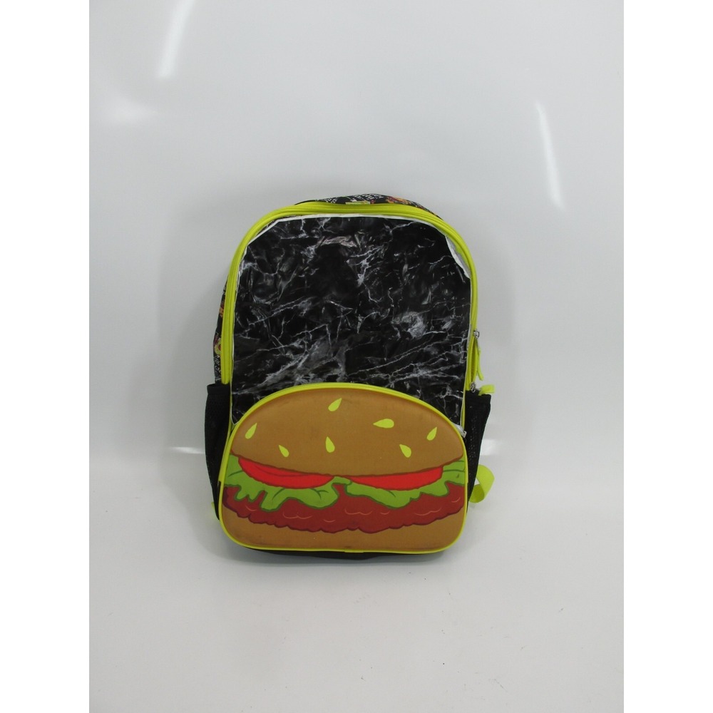 CUSTOM SpongeBob SquarePants Hamburger Marble Black Backpack 17"  ONE-OF-KIND!!!